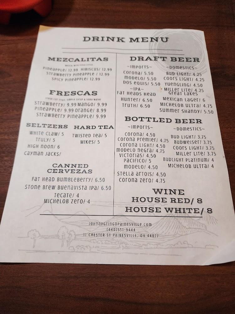 Johnny Gringo Painesville, Menu image 2