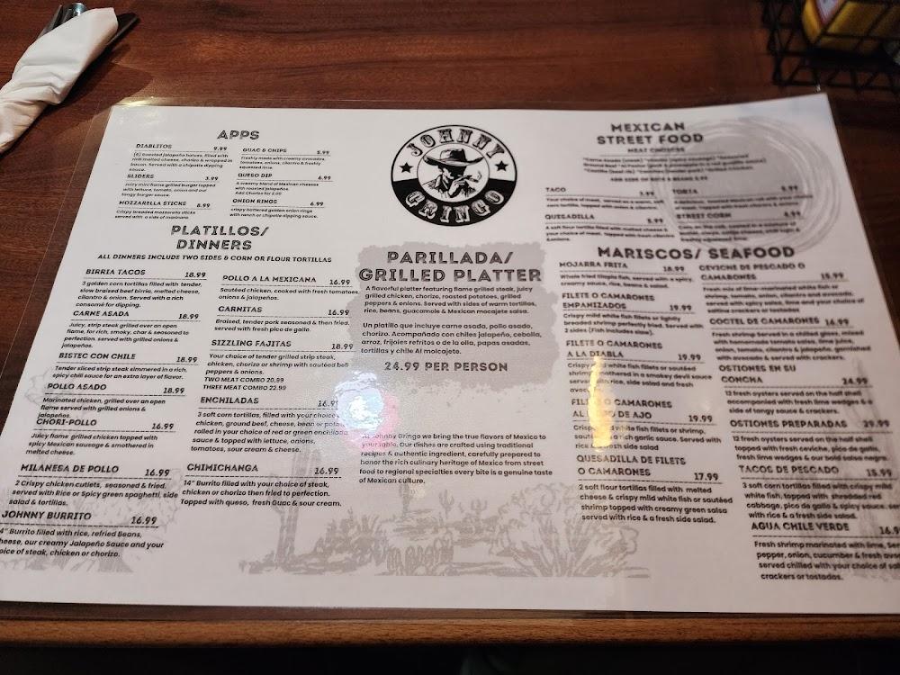 Johnny Gringo Painesville, Menu image 3