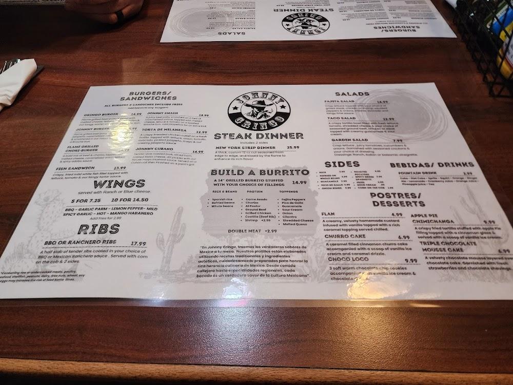 Johnny Gringo Painesville, Menu image 4